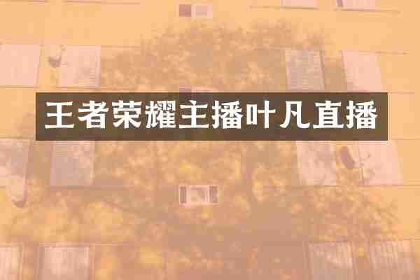 王者荣耀主播叶凡直播