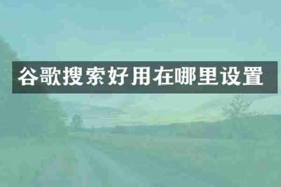 谷歌搜索好用在哪里设置