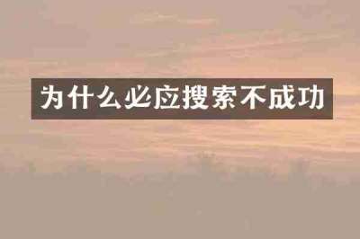 为什么必应搜索不成功