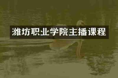 潍坊职业学院主播课程