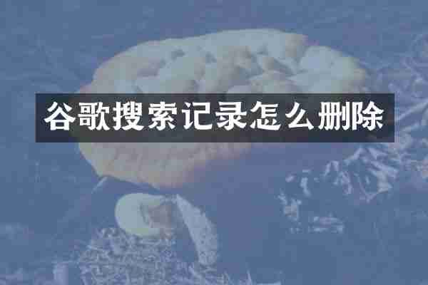 谷歌搜索记录怎么删除