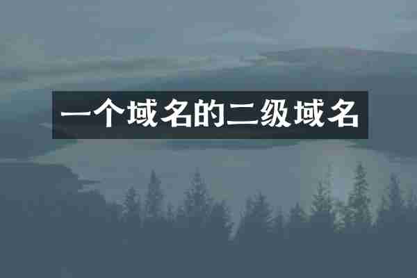 一个域名的二级域名