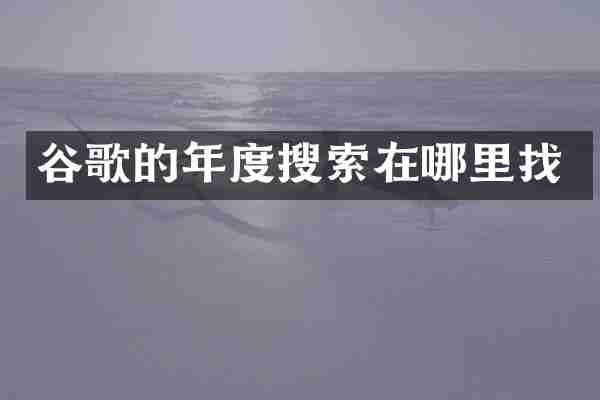 谷歌的年度搜索在哪里找