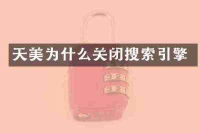天美为什么关闭搜索引擎