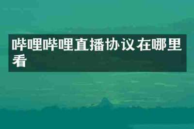 哔哩哔哩直播协议在哪里看
