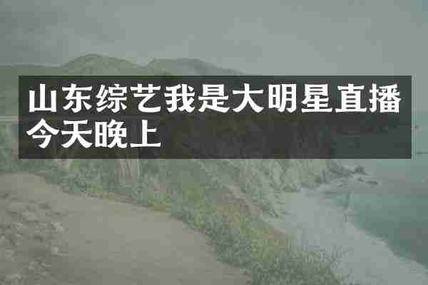 山东综艺我是大明星直播今天晚上