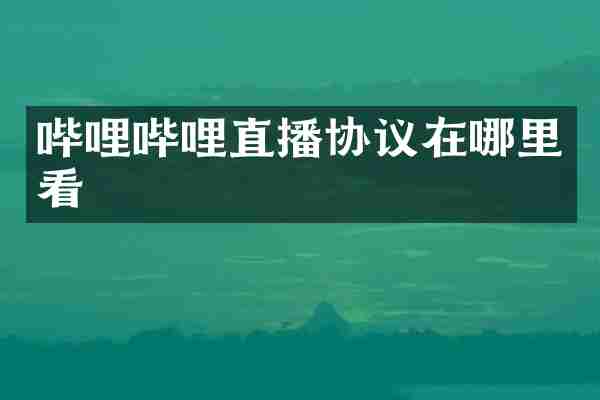 哔哩哔哩直播协议在哪里看