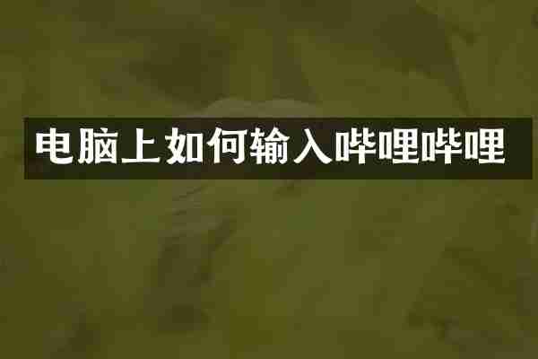 电脑上如何输入哔哩哔哩