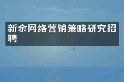 新余网络营销策略研究招聘