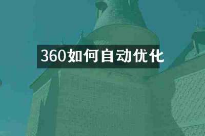360如何自动优化