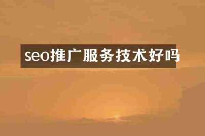 seo推广服务技术好吗