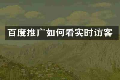 百度推广如何看实时访客
