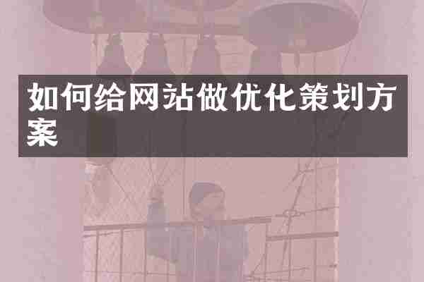 如何给网站做优化策划方案