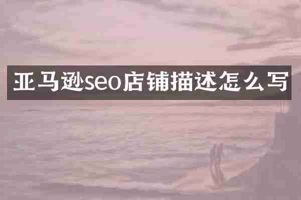 亚马逊seo店铺描述怎么写