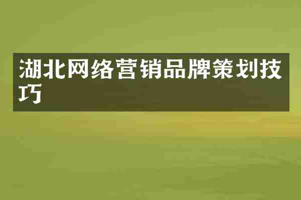 湖北网络营销品牌策划技巧