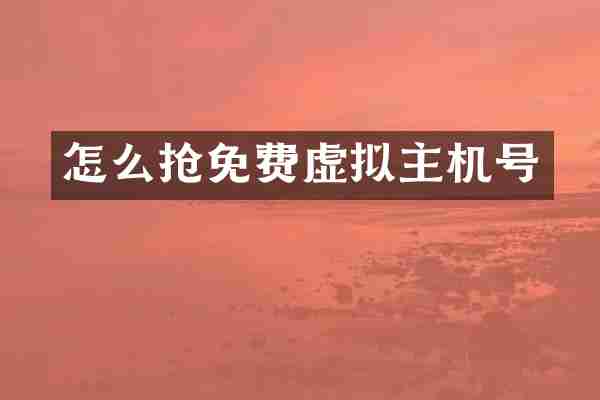 怎么抢免费虚拟主机号