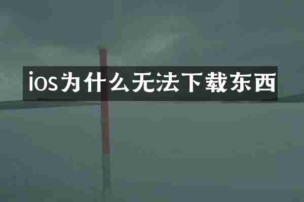 ios为什么无法下载东西