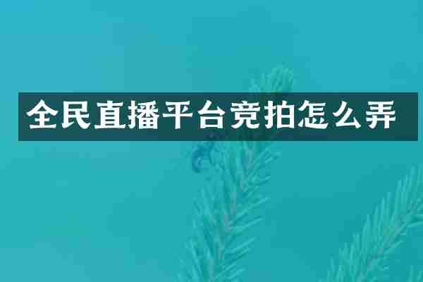 全民直播平台竞拍怎么弄