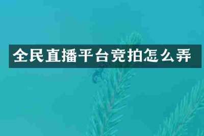 全民直播平台竞拍怎么弄