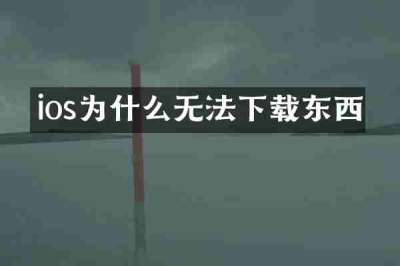 ios为什么无法下载东西