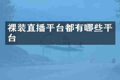 裸装直播平台都有哪些平台