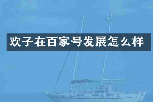 欢子在百家号发展怎么样