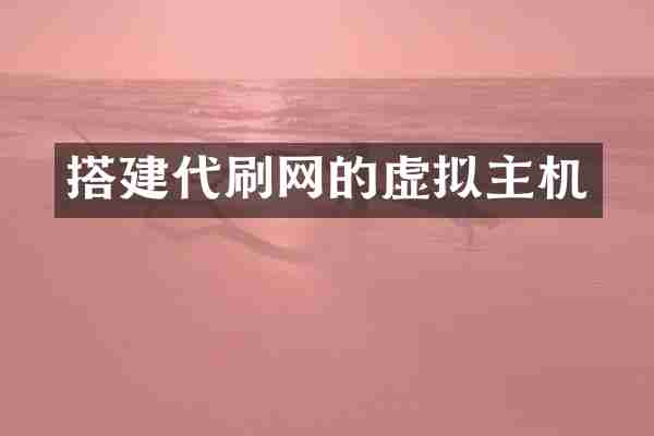搭建代刷网的虚拟主机