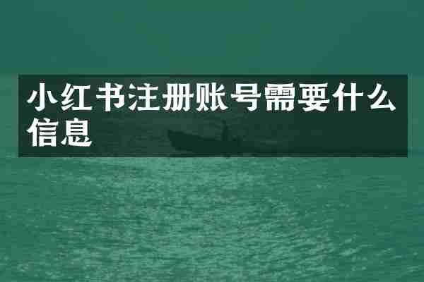 小红书注册账号需要什么信息