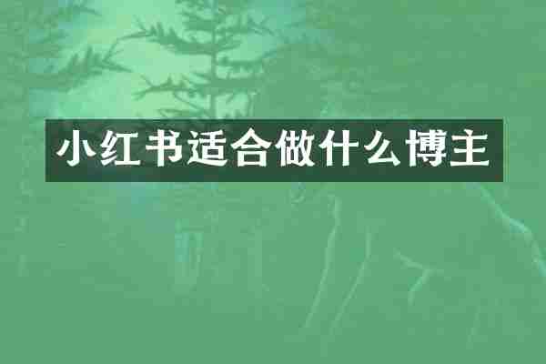 小红书适合做什么博主