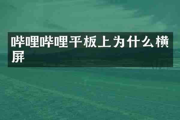 哔哩哔哩平板上为什么横屏