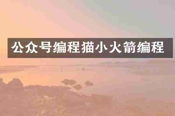 公众号编程猫小火箭编程