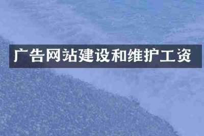 广告网站建设和维护工资