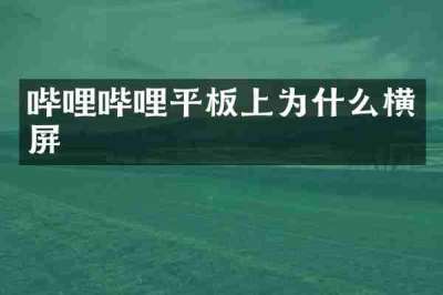 哔哩哔哩平板上为什么横屏