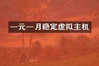 一元一月稳定虚拟主机
