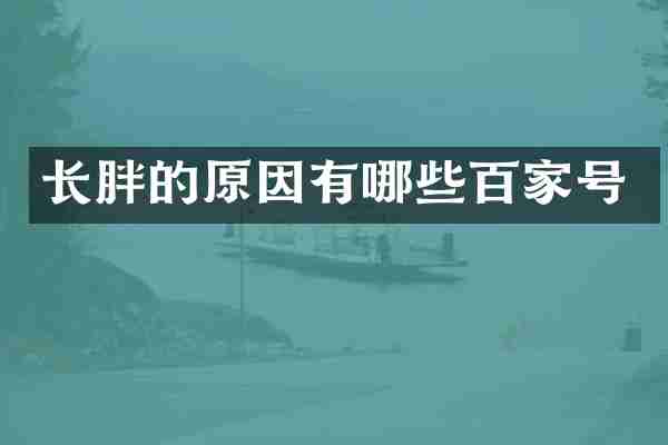 长胖的原因有哪些百家号