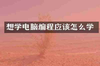 想学电脑编程应该怎么学