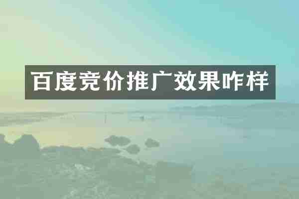 百度竞价推广效果咋样