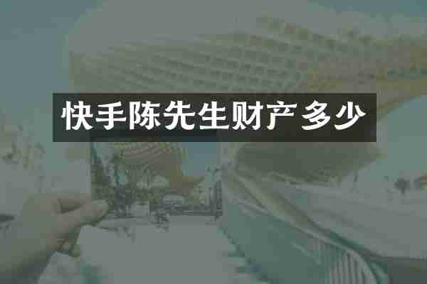 快手陈先生财产多少