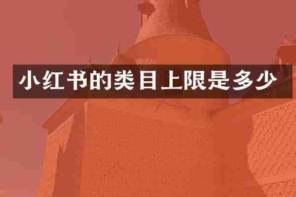 小红书的类目上限是多少