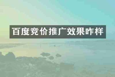 百度竞价推广效果咋样