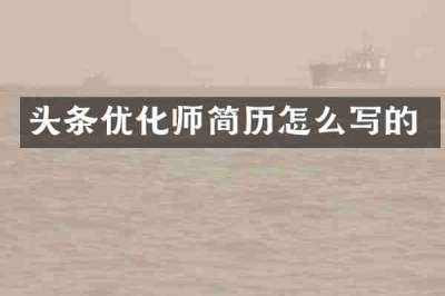 头条优化师简历怎么写的