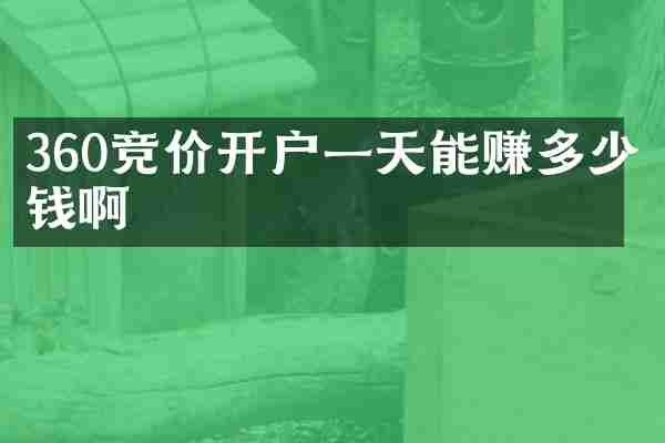 360竞价开户一天能赚多少钱啊