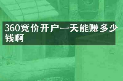 360竞价开户一天能赚多少钱啊