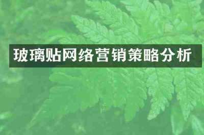 玻璃贴网络营销策略分析