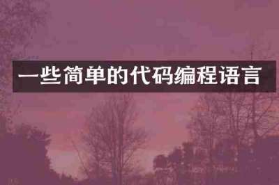 一些简单的代码编程语言