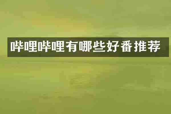 哔哩哔哩有哪些好番推荐