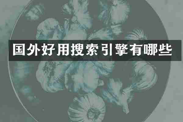 国外好用搜索引擎有哪些