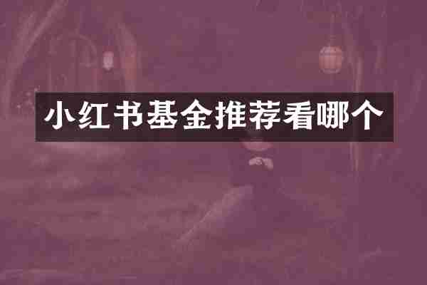 小红书基金推荐看哪个