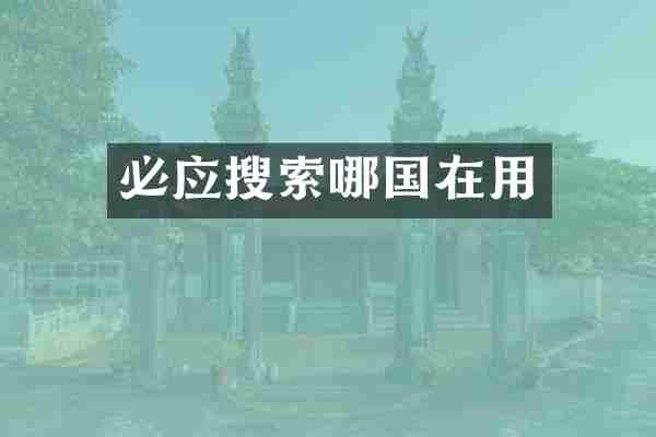 必应搜索哪国在用