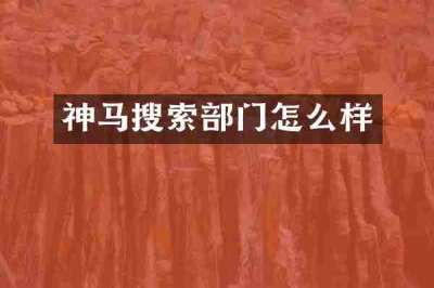 神马搜索部门怎么样